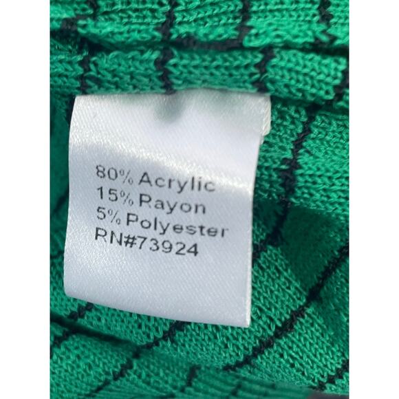 Ming Wang Cardigan Sweater XS Green Floral Embroidered Ruffled Sleeve Preppy NWT - Picture 6 of 6